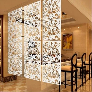 Hanging Room Divider Screens Panels Wall Separator Decorative White 12 Pieces - Picture 1 of 11