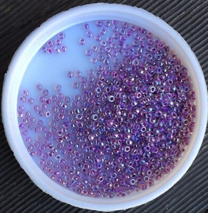 11/0 Miyuki Japanese Seed Beads, Raspberry Lined Crystal AB (9264), 10g - Picture 1 of 1