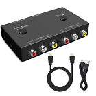 2Port AV to HDMI Converter Dual Rca to HDMI Adapter Composite to HDMI 2 In 1 Out
