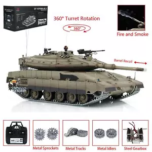 Heng Long 1/16 IDF Merkava MK IV Offenes Feuer Rauchen 360° Drehturm RC Panzer - Bild 1 von 12