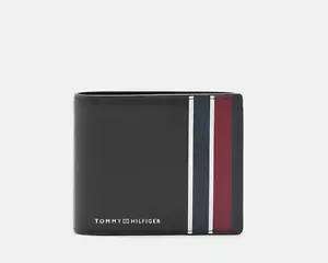 Tommy Hilfiger Corp CC & Coin Bifold Wallet Black Authentic New Style - Picture 1 of 5