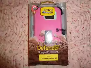Genuine OtterBox Defender Case & Holster Samsung Galaxy S6 Melon Pop Pink/White - Picture 1 of 2