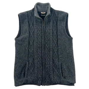 Carraig Donn Ireland Chunky Cable Knit Full Zip Sweater Vest Men's Large - Picture 1 of 8