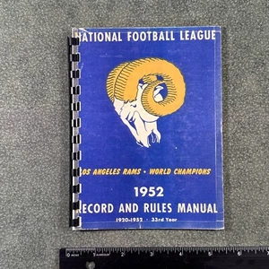 1952  NFL Football Record Rules Manual Book Guide Los Angeles, Rams Reprint - Picture 1 of 8