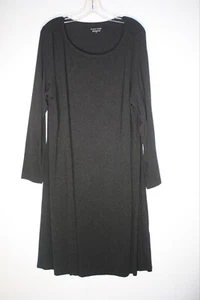 Eileen Fisher Tunic Dress Size L Heather Gray Long Sleeve Crewneck Viscose Soft - Picture 1 of 5
