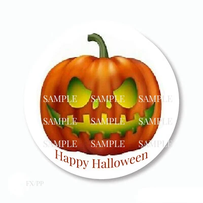 Jack O Lantern Happy Halloween Favor Labels Scrapbook Stickers Envelope Seals