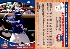 Trayvon Robinson Signed 2009 Grandstand Inland Empire 66ers #NNO Card