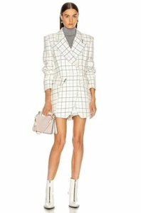 $995 NWT Tibi Twill Peaked Lapel Blazer Jacket White Size 2 - Picture 1 of 12