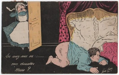 alte Künstler-Ak Art déco, sign. Xavier Sager, Das wahre Leben, Humor, gel. 1905 - Bild 1 von 2