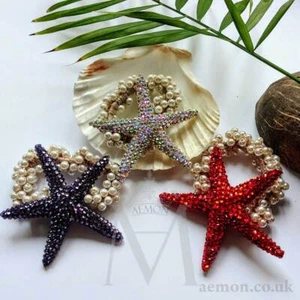 Rhinstones Starfish Hair Rope, band with pearls - Picture 1 of 17