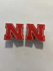 Set of 2 Nebraska Cornhuskers NCAA Football Croc Shoe Charms - Picture 1 of 1