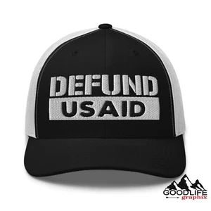 Defund USAID Save America Retro Trucker Hat for Men Women - Picture 1 of 53