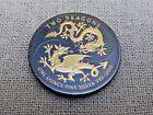 TWO DRAGONS Ruthenium and 24K Gold Plating 1 Oz Silver Coin 2£ UK 2018