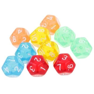 10pcs 12 Sided Dice D12 Polyhedral Dice Clear for Dice - Picture 1 of 5