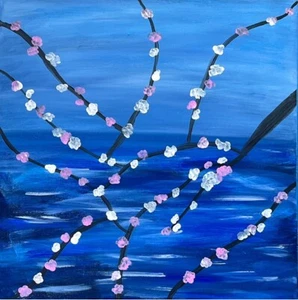 opera d'arte Mare In Fiore - Tela 40x40 - Acrilico - Foto 1 di 4