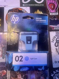 HP 02 Genuine Light Cyan Original New Ink Cartridge C8774WN New In Package - Picture 1 of 2