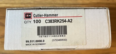 NUEVA Caja de 100 Martillos Cutadores C383RK254-A2 Gris 6,2 mm Terminales de Alimentación Foto 1 de 2