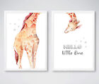Set of 2 Nursery Animal Giraffe Posters Quote Prints Childrens Wall Art Pictures