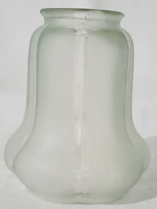Frosted Etched Glass Light Fixture Shade Ceiling Fan Vintage White Bell - Picture 1 of 5
