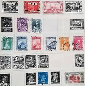 TURCHIA 1913 - 1959 (3 foto) Set 18 Mint Cernierati/usati/timbri supplemento CV $10 - Foto 1 di 3