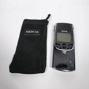 Vintage Nokia 8860 Cell Phone Chrome Collectible With Carrying Pouch - Untested - Photo 1 sur 9
