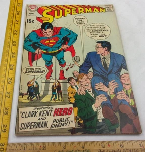 Cómic Superman #219 en muy buen estado 1969 estatua de la Edad de Plata derribar - Imagen 1 de 4