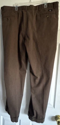 Pantalones de hombre Dockers caquis marrón 42 x 30 100 % algodón con puños vintage espiga Foto 1 de 4