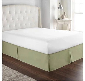 NUEVO- Falda Cama Queen Colección HC Microfibra Caja Resorte Cubierta, 60”x80”x14” Salvia - Imagen 1 de 9