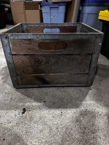 Antike United Dairies Inc Detroit Holz Metall Milchkiste Werbung Ms0 - Bild 1 von 14