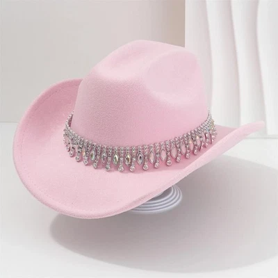 Sombrero de Vaquero Banda Estrás Rodeo Occidental Música Country Festival Fiesta Gorra Foto 1 de 3