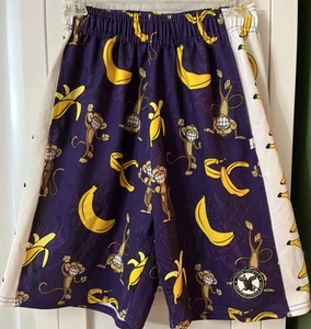 Flow Society Youth Size M(12-14) Purple Monkey Print Shorts Lacrosse Gear - Picture 1 of 4