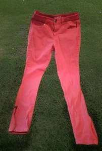 Bongo Red Skinny Pants, Size 1, Zippered Side Ankles, Pockets, Zipper - Picture 1 of 14