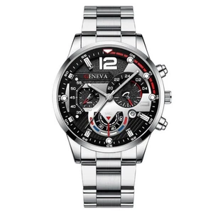 Herren Business Mode Uhr Edelstahl Armband mit kostenlosem Geschenkarmband - Bild 1 von 13
