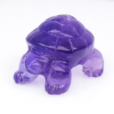 💎 16.76ct Turtle Carving Natural Purple Amethyst - Unheated, Uruguay Gemstone - Image 1 of 4