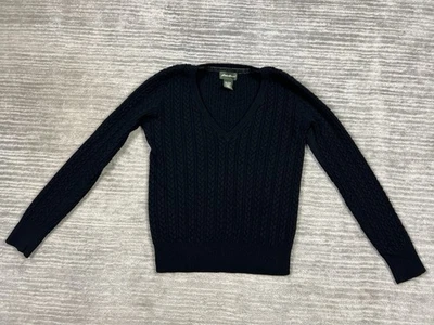 Suéter Eddie Bauer Mujer Mediano Negro Manga Larga Cachemira Mezcla Angora Cuello en V Foto 1 de 4