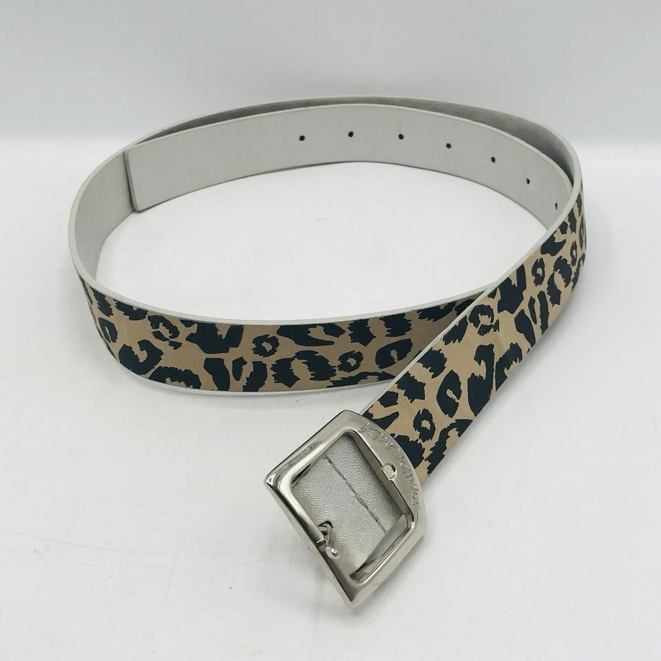 NUEVO Cinturón Betsey Johnson Marrón Tostado Leopardo Hebilla Logo 40x1 Pulgadas S, M, L Foto 1 de 4