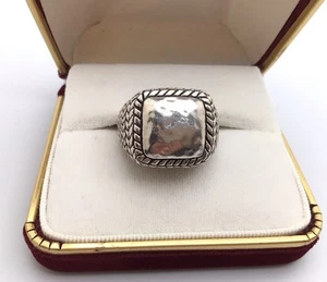 Silpada Sterling Silver 925 Hammered Rope Design Heavy Insignia Ring Sz 9.25 - Picture 1 of 11