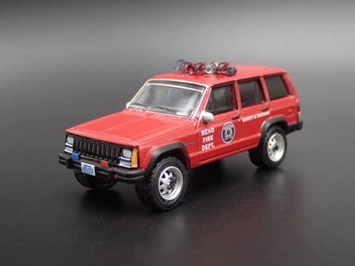 1990 Jeep Cherokee XJ Reno, Nevada Fuoco Department 1:64 Scala Modellino Auto - Immagine 1 di 4
