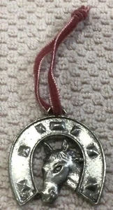 Horseshoe And Horse head Metal Christmas Ornament - Imagen 1 de 2