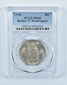 1946 Booker T Washington Commemorative Half Dollar MS66 PCGS Blue Label - Picture 1 of 5
