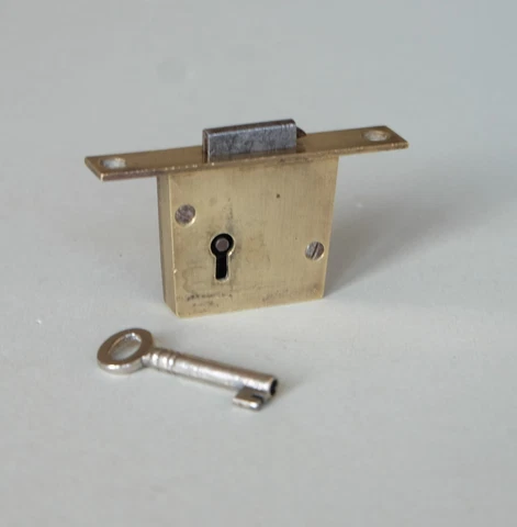 Antique Brass Desk LOCK 2 11/16" x 1 3/8" [ML2] Cover