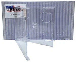USDISC CD Jewel Cases Standard 10.4mm Smart Tray, Double 2 Disc (Clear) Lot - Afbeelding 1 van 2