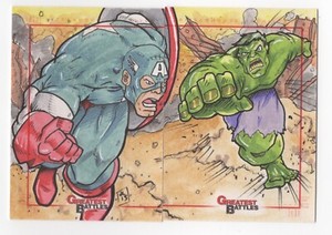 Captain America/Hulk Marvel Greatest Battles Puzzle Sketch Cards James Linares