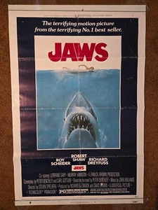 JAWS Original 1975 27x41 Folded Movie Poster Iconic Steven Spielberg Director - Imagen 1 de 5