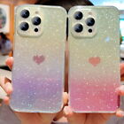 For iPhone 15 14 13 12 Pro Max 11 Gradient Colour Glitter Luxury Soft Case Cover