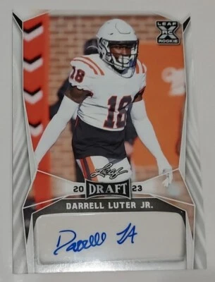 2023 Leaf Draft Darrell Luter Jr. Rookie White AUTO #BA-DLJ South Alabama, 49ers - Image 1 of 4