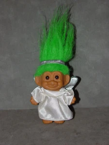 Troll Doll 3" Russ Ornament Christmas Angel Green Hair Hair - Picture 1 of 1