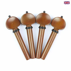 Boxwood Violin Peg Set - Swiss with Ebony Trim 4/4 - Picture 1 of 4