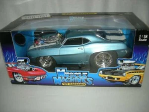 69 Chevy Camaro Silver Blue new in box 1:18 sc. Mus. Mach.. - Picture 1 of 1