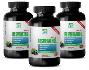 Grape Seed Extract Resveratrol 1200 - Resveratrol Supreme (3 Bottle 180 Cap) - Picture 1 of 2